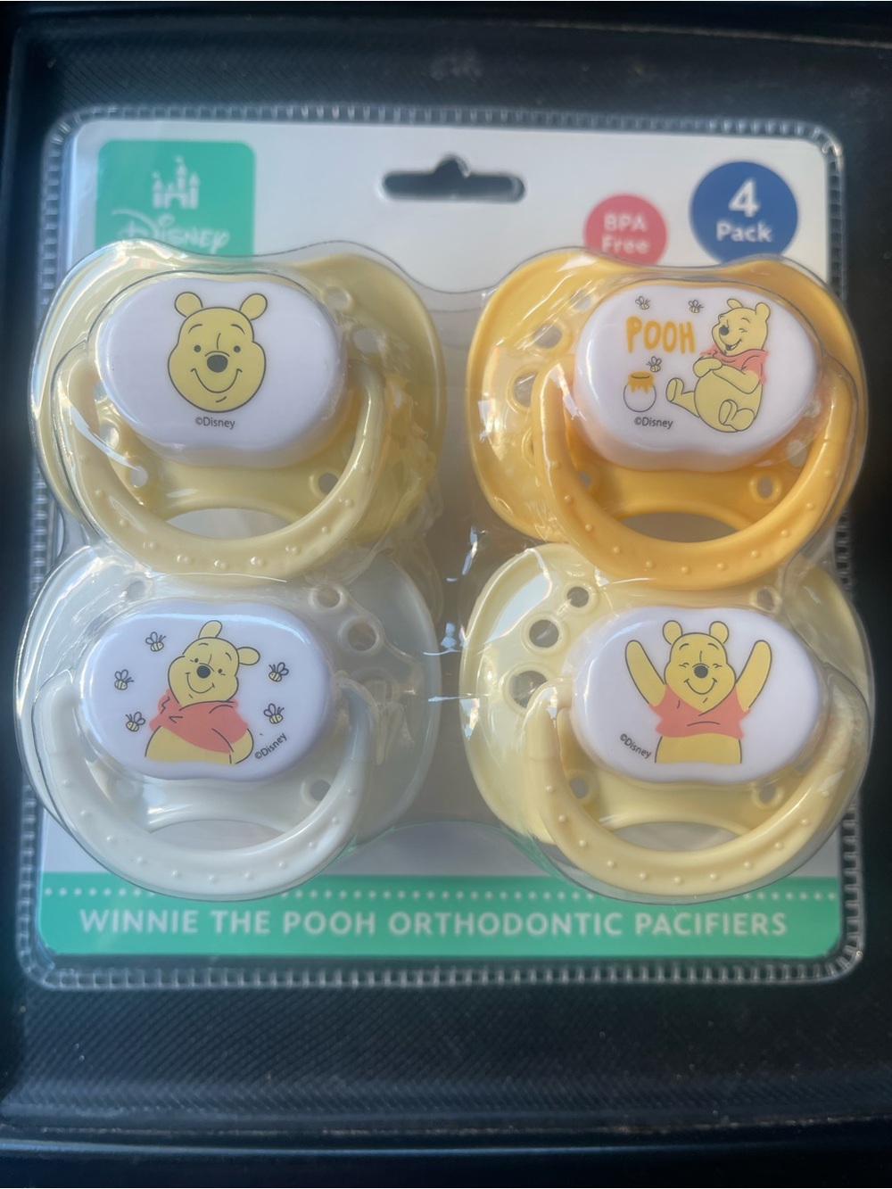 Disney Winnie the Pooh Pacifier 4-Pack - Yellow & Cream